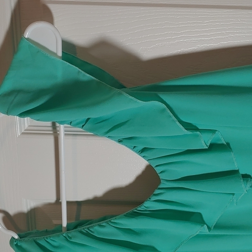 UO Los Angeles Seafoam Green Ruffle Sleeve Dress Size L - Picture 2 of 6